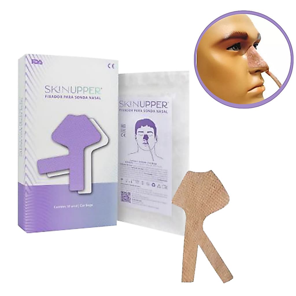 Fixador De Sonda Nasal Adesivo Alta Fixação Bege Skinupper