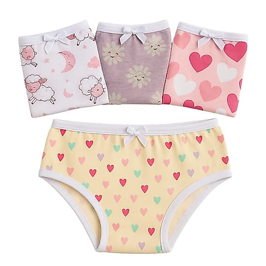 Kit Calcinha Infantil Menina Criança Feminina Malha Cotton Confortável Estampada Tapa Fralda Algodão