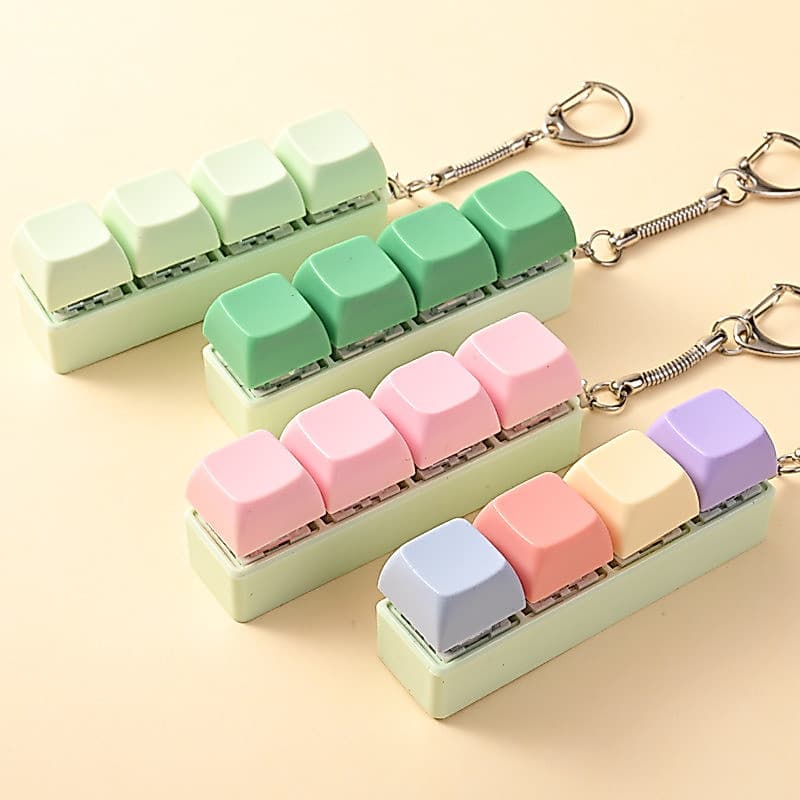 Macaron Teclado Fidget Chaveiro ASMR Clicky Interruptor Mecânico Brinquedo Alívio Do Estresse Pingente Presente