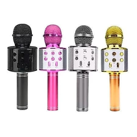 WS-858 - Microfone de Karaoke Infantil Sem Fio, Bluetooth e Educacional