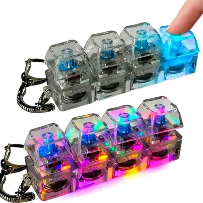 chaveiro teclado mecânico rgb antiestresse clicker portátil