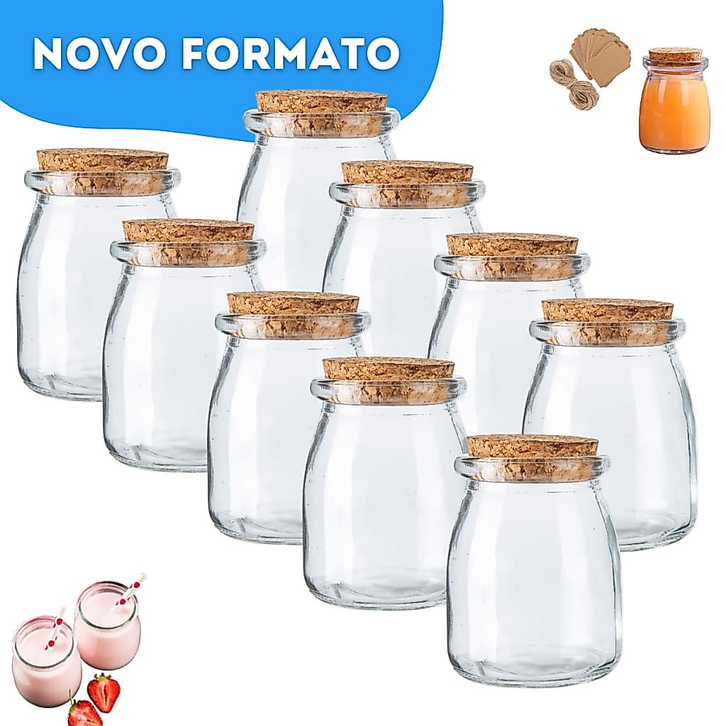 Kit Potes de Vidro Com Rolha Cortiça 100ml Temperos Condimentos Vela Artesanal Lembrancinha Porta Tempero Atacado