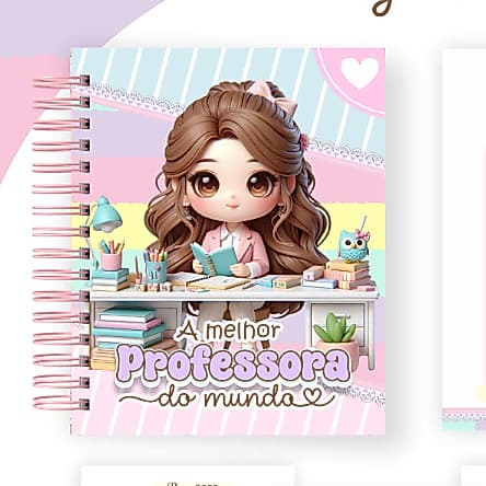 Caderno dos Professores Personalizado, Professora, Dia dos Professores