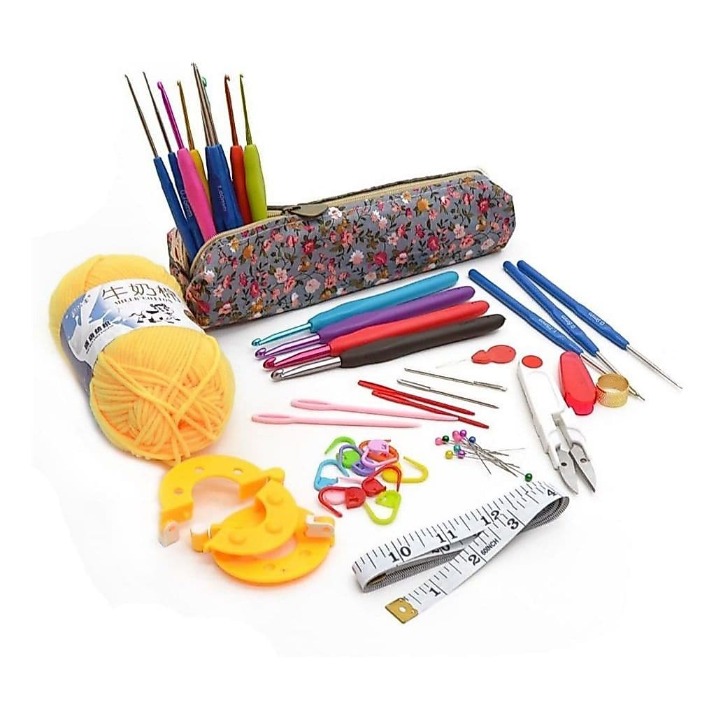 Kit Crochê Premium Amigurumi 16 Agulhas Com Estojo Acessórios KIT-CROCHE PREMIUM Oferece Todas