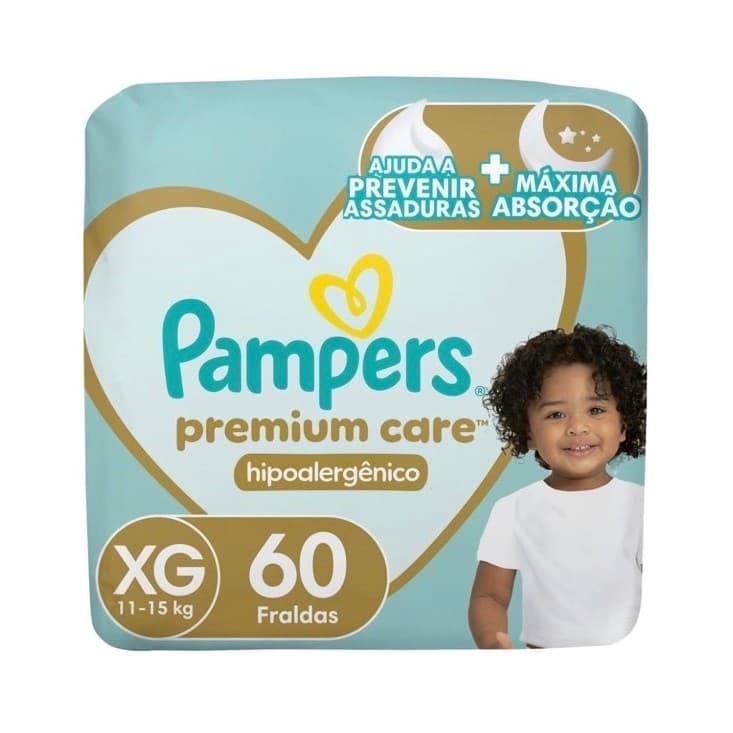 Pampers Premium Care XG – Fralda Descartável 60 fraldas
