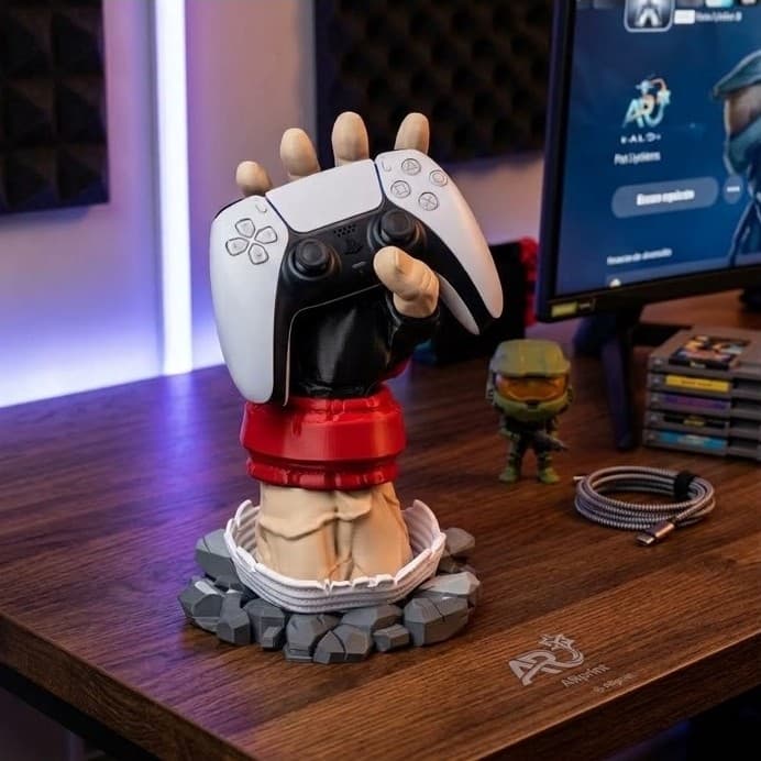 Porta Controle Videogame Gamer em Impressão 3D PLA Premium Suporte para Controle - 30cm