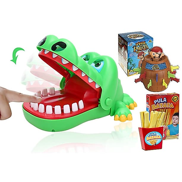 Crocodilo Dentista Morde Dedo Original Brinquedo Infantil Jogo Tabuleiro Concentração 3+ Família