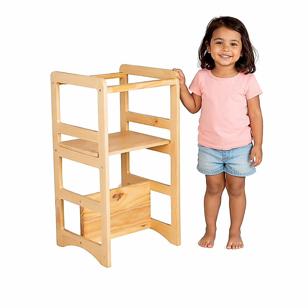 Torre De Aprendizagem Montessori Criança Regula Altura 4x1 Criança Infantil Educativa Envio Imediato
