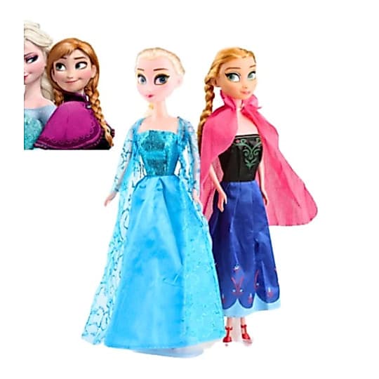 Boneca Frozen Elsa e Anna Musical Com Olaf Articulada 30cm Infantil Enfeite Festa