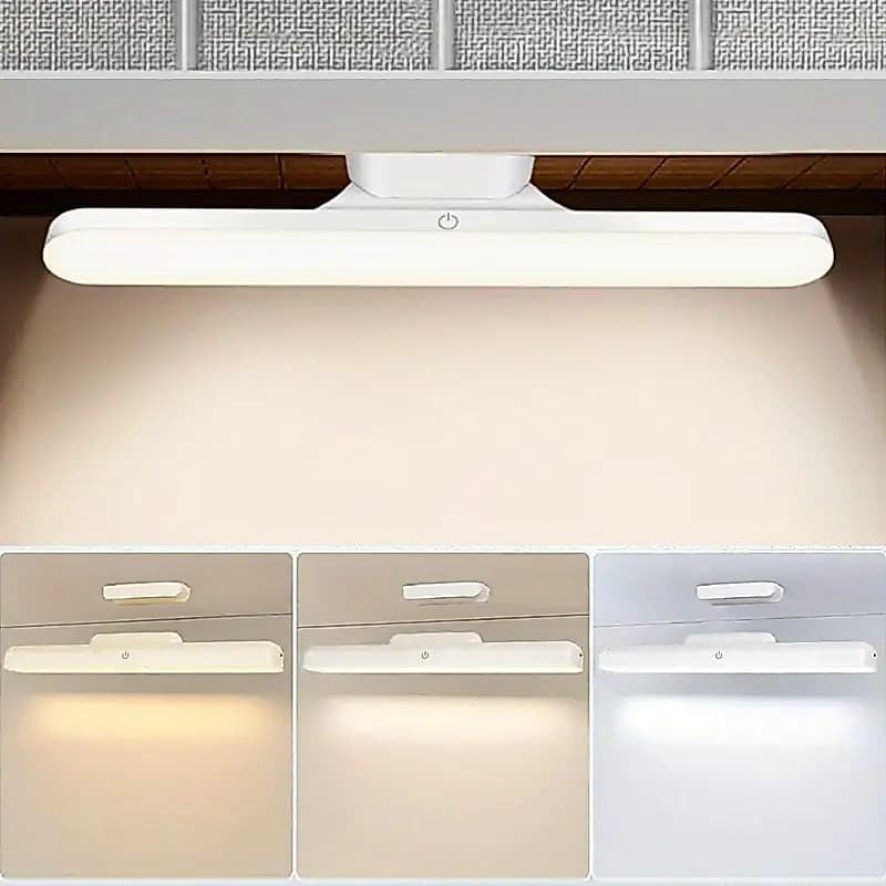 Luminária De Led Sobrepor Bastão Recarregável Sem Fio Com Suporte Magnético E Touch 3 cores