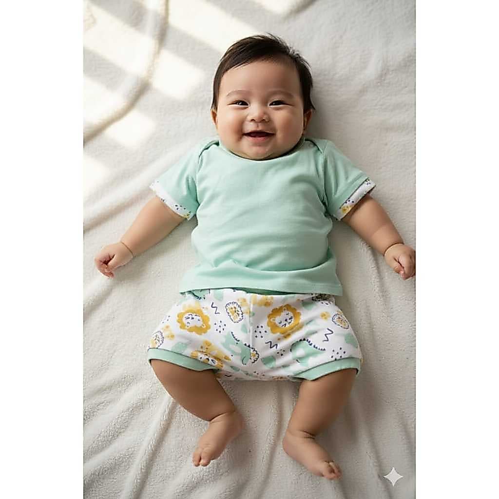 Roupa Conjunto Bebê Menina Menino Camiseta Manga Curta com Shorts Fresquinho