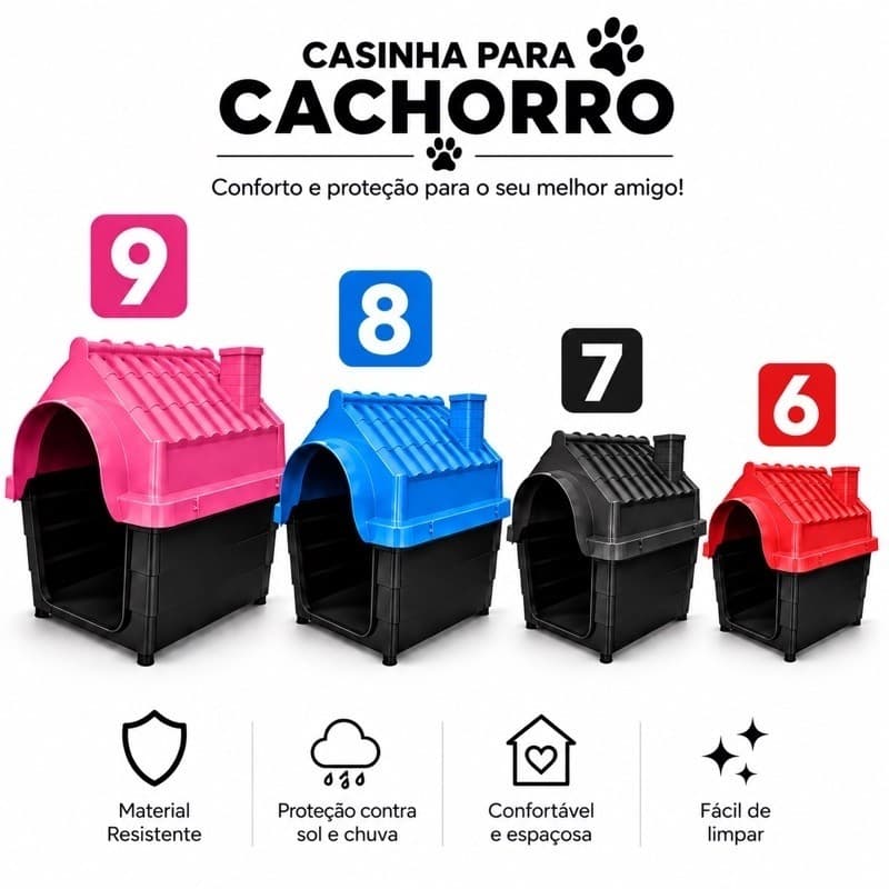 Casa Pet Casinha Cachorro N9 N8 N7 N6 Porte Grande Médio Pequeno