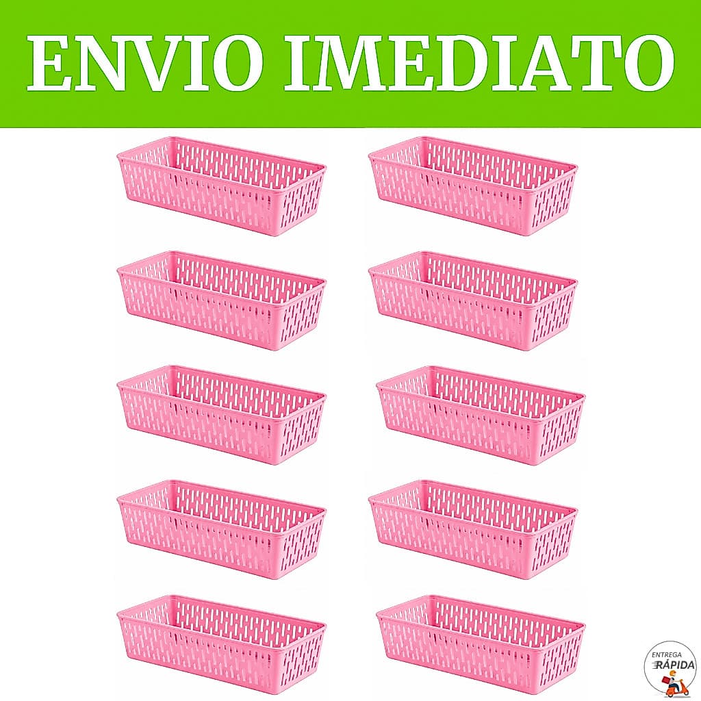 KIT CESTO FLEXÍVEL ORGANIZADOR RETANGULAR - CESTINHO MULTIUSO LAVANDERIA BANHEIRO GAVETA PRATELEIRA