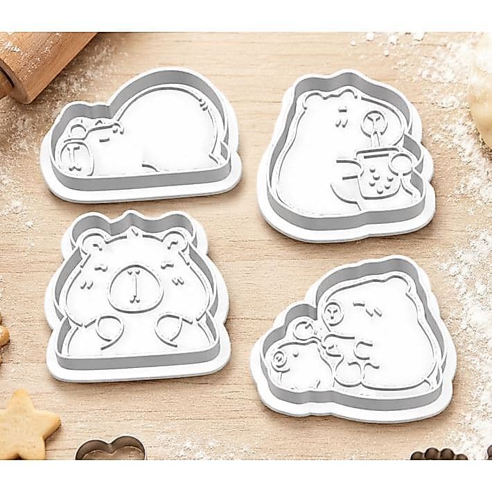 Cortador+ Carimbo Biscoito Kit 4| Pasta Americana Massinha| de modelar Harry Potter| bluey| toy story| capivara|dino