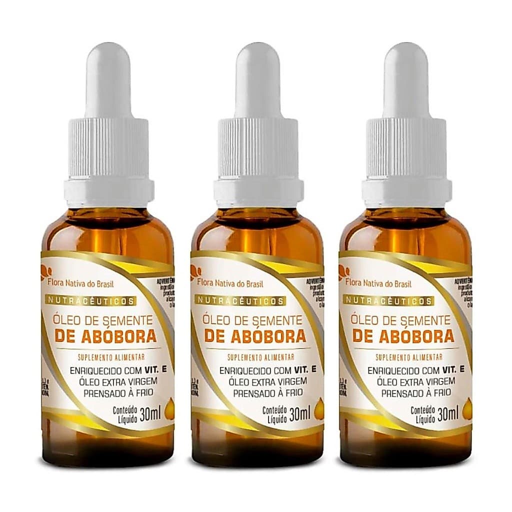 Kit 3 Óleo de Semente de Abobora Com Vitamina E 30ml
