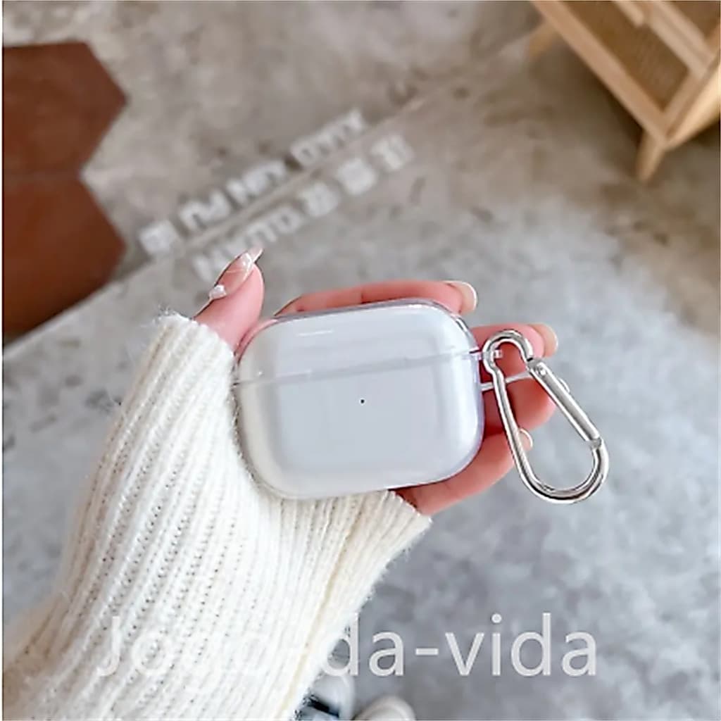 Capa Case para fone Transparente Silicone TPU Para AirPods 1 2 3 4 pro 2 3 geração Capa protetora anti-queda