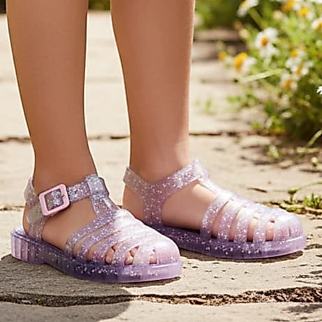 Sandália Papete Infantil Menina Feminino Transparente Aranha Glitter Confortável Promoção juvenil