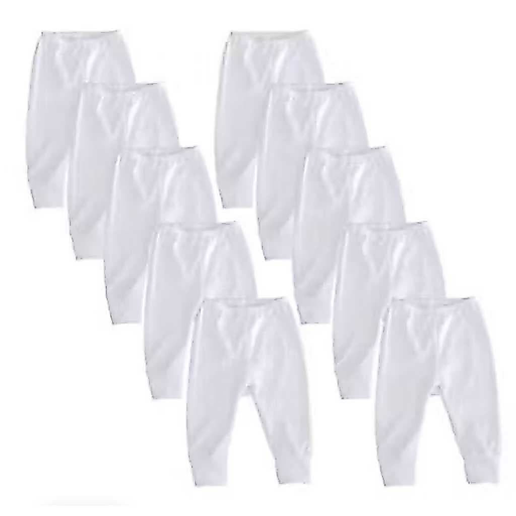 Kit Mijão Branco Bebê Sem Pé RN P M G Roupa de Bebê Algodão Confortável Enxoval Recém-Nascido 3 4 5 6 Peças