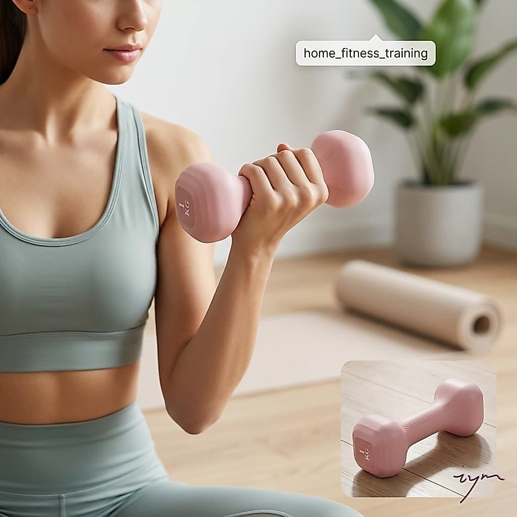 Par De Halteres De Ferro Fundido Rosa De 1KG Para Mulheres Em Casa Academia Yoga Pilates Treinamento De Braço