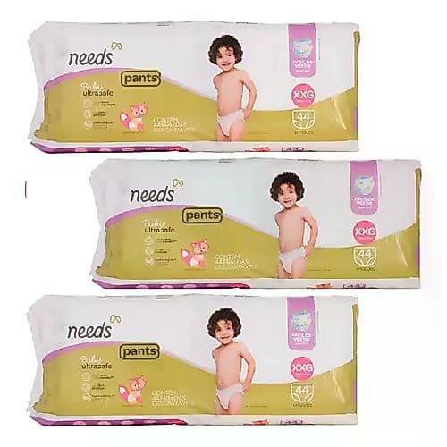 Kit 3 Fralda Descartável Needs Babyultrasafepants Tamanhoxx Extra Extra Grande (xxg)