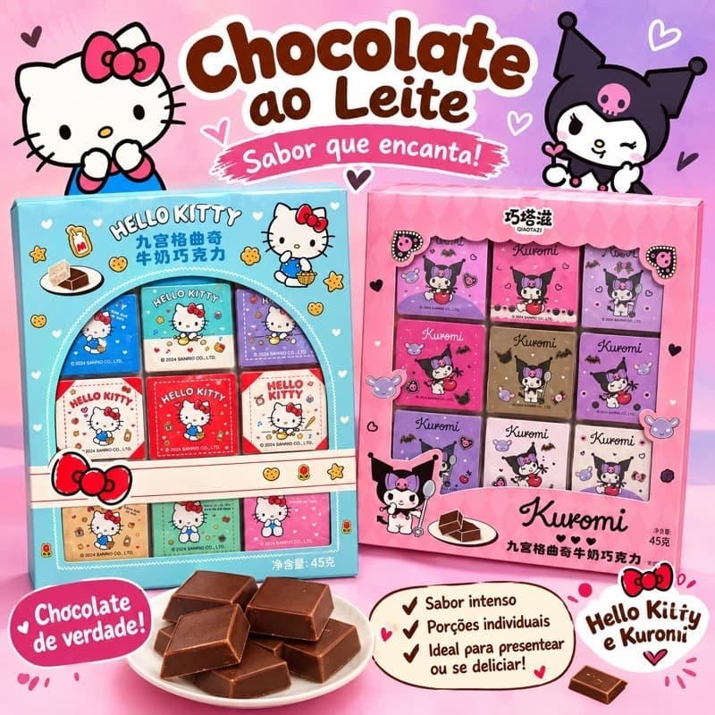 Chocolate Importado Hello Kitty oi Kuromi do Japão