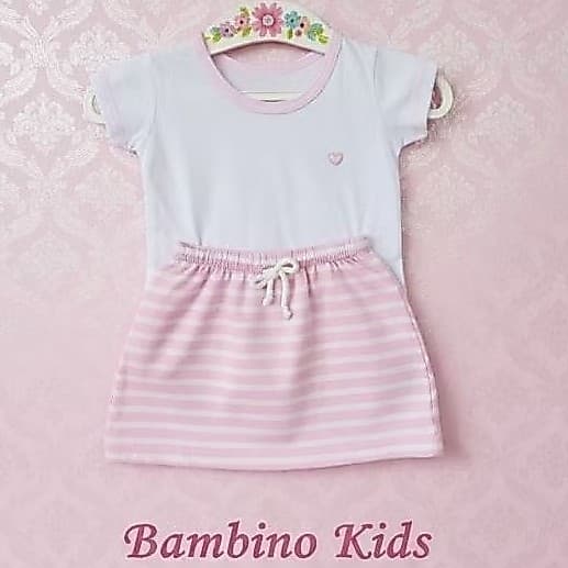 Conjunto bebê menina saia e blusa Conjunto de Bebê Enxoval de bebe menina