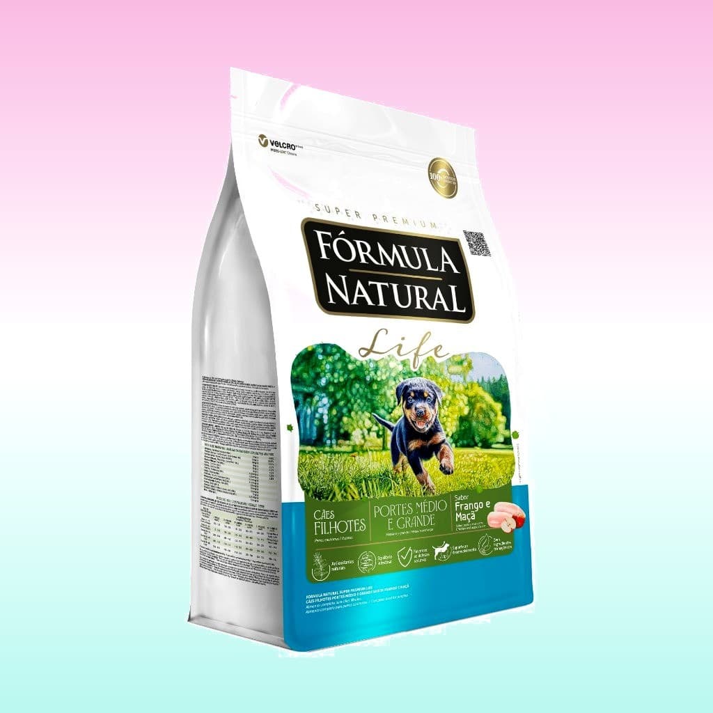 Ração Seca Fórmula Natural Life Cães Filhotes Porte Médio e Grande 15 KG Adimax