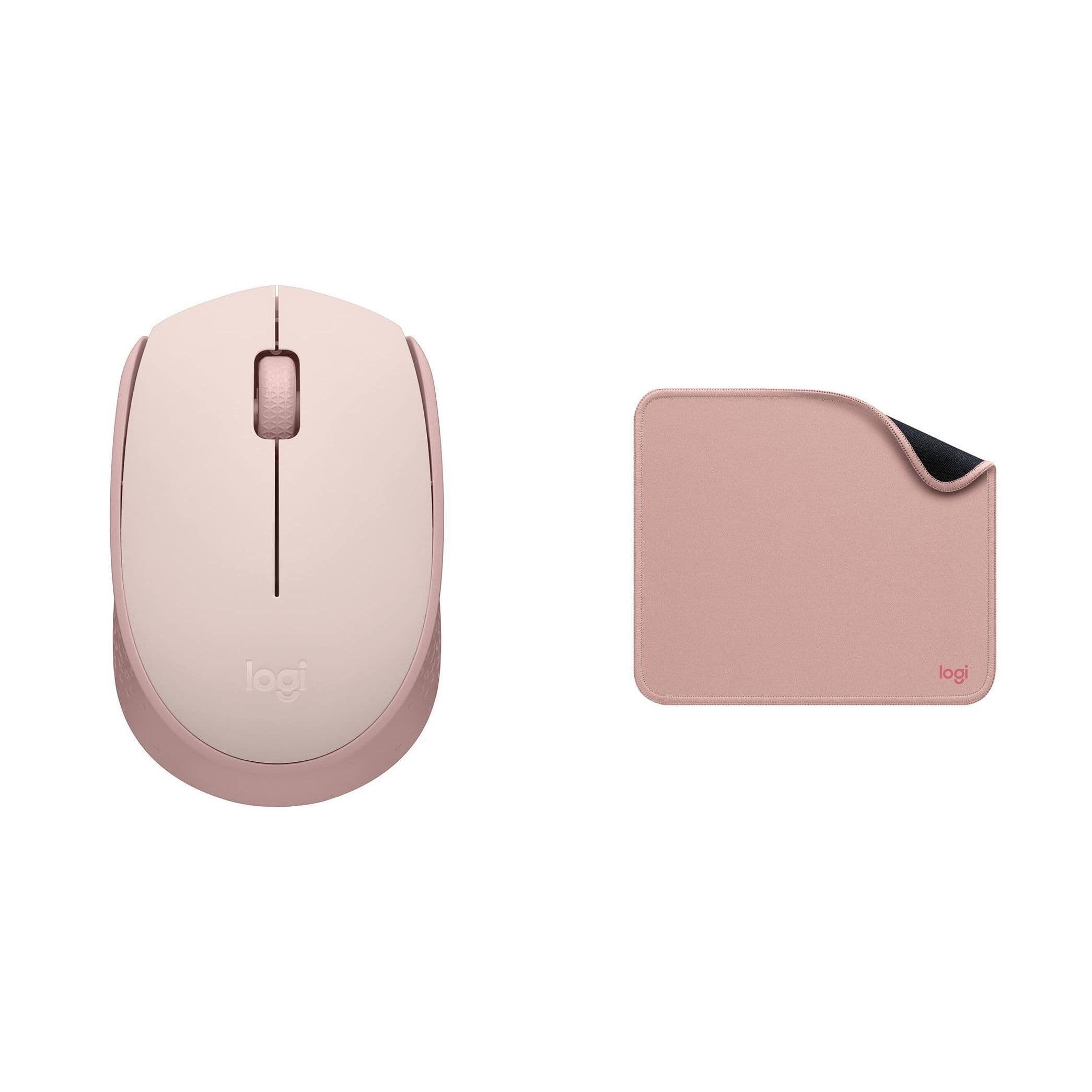 KIT MOUSE LOGITECH M170 SEM FIO ROSA + MOUSE PAD LOGITECH STUDIO SERIES ROSA