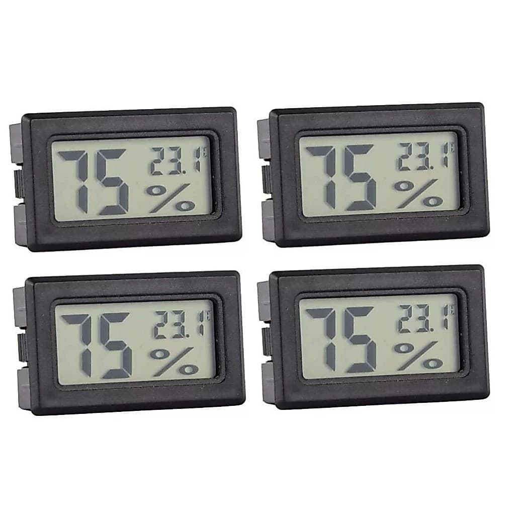 Kit 4 Termo-higrometro Embutir com Display Digital Termometro