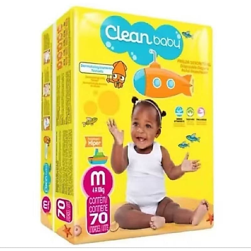 Fralda descartável clean Baby com todos tamanhos M,XXG