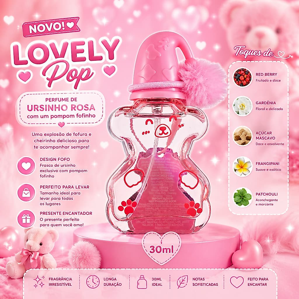 Perfume Feminino Importado Doce Floral Frutado Longa Duração Fragrância Delicada 30ml Cheiro Luxo Alta Fixação