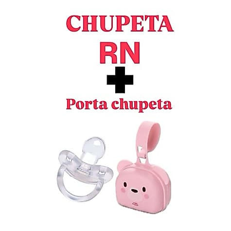 Kit Chupeta RN de Silicone+Poorta Chupeta para Bebê
