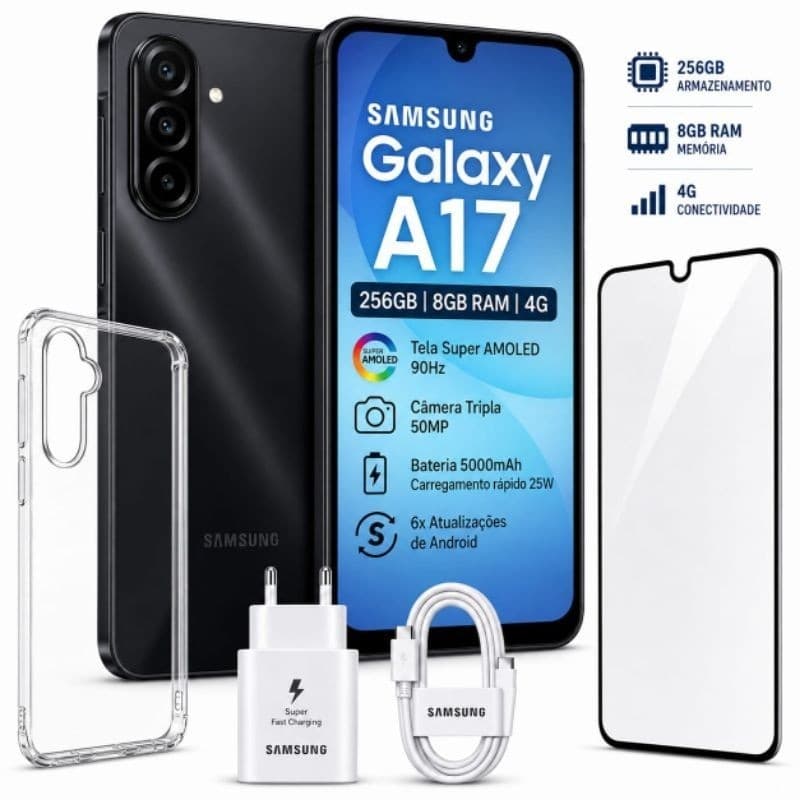 Celular Samsung Galaxy A17 256GB 8GB RAM 4G | Novo e Lacrado | Envio com Nota Fiscal
