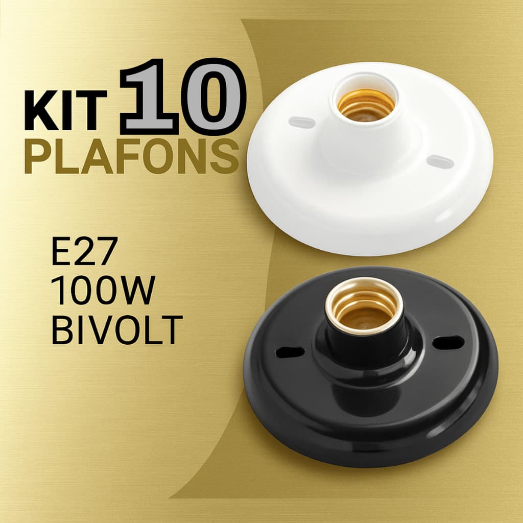Luminária Plafon Plafonier Redondo Kit 10, 5 e 3 unidades para Lâmpada Bocal E27 110/220V Teto Parede