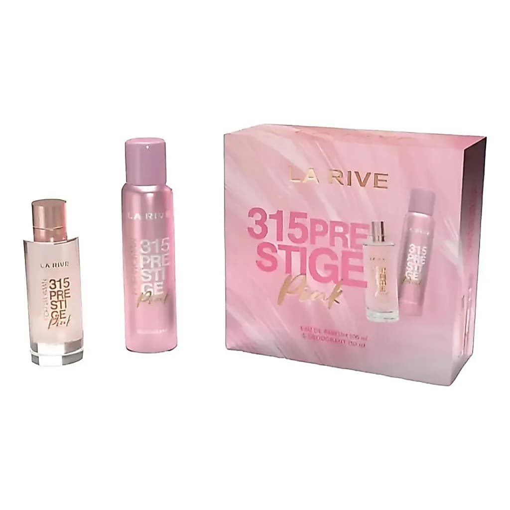 Coffret Feminino La Rive 315 Prestige Pink Eau De Parfum 100ml + Desodorante Floral Frutado Doce Elegante Importado