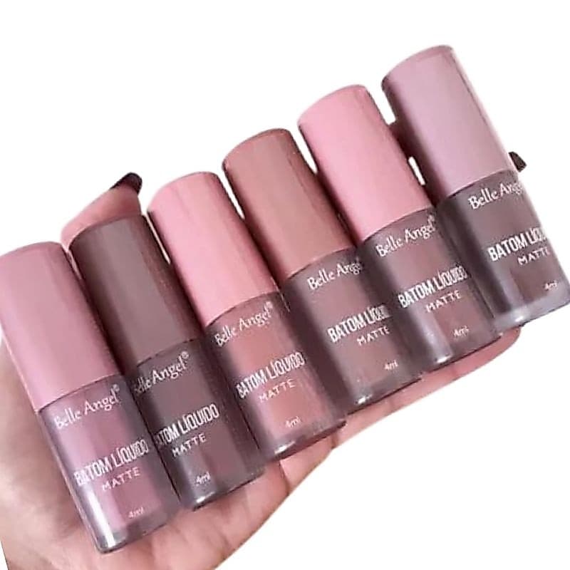 Batom Líquido Matte Belle Angel Longa Duração Alta Pigmentação 6 Cores | B079