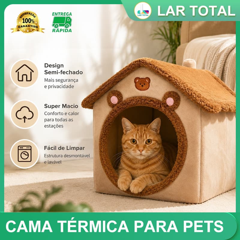 Casinha aconchegante para gatos, cama de pelúcia, ninho macio para pets