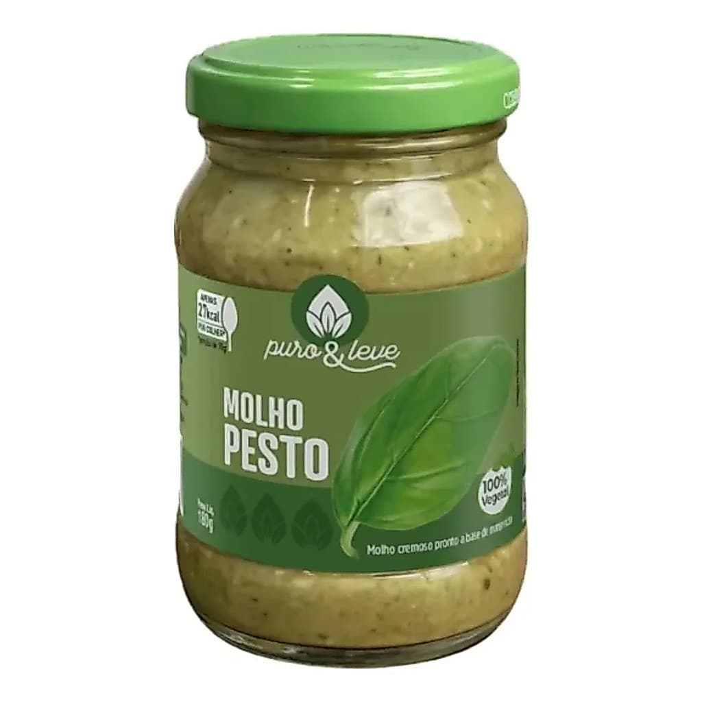 Molho Pesto De Manjericão Puro e Leve 180g | Tempero Fit Sem Glúten Para Massas E Saladas