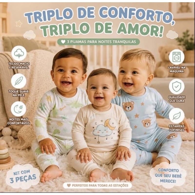 Conjunto Bebe Masculino Menino Infantil Manga longa Roupas de Bebê Tamanho rn 6 meses 1 ao 5 Roupa de Neném  L02