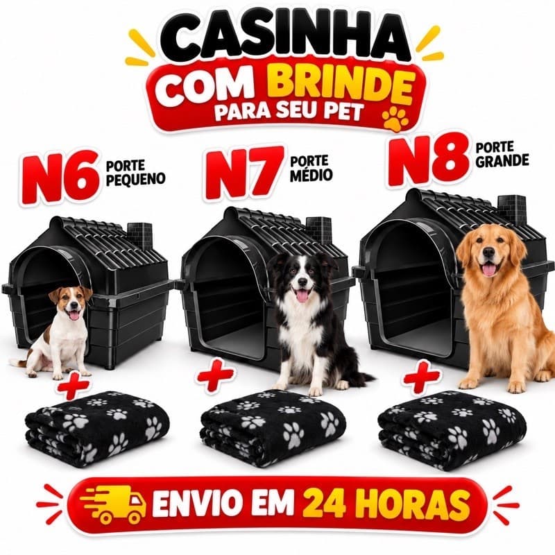 Casinha Casa Para Cachorro 6, 7 e 8 - Conforto e Proteção Para Todos Os Portes Com Brinde