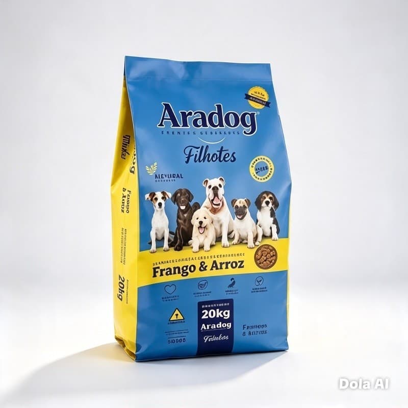Ração para cachorro filhotes Aradog Premium Essencial 20kg Frango e Arroz Alimento Completo