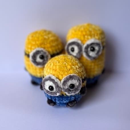 Kit 3 Minions Amigurumi/ Kit Bob,Kelvin e Stuart em crochê