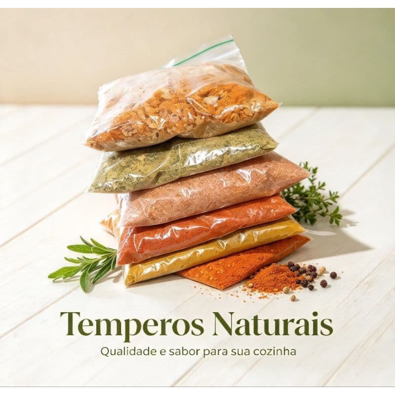 Kit 5 Temperos e Condimentos Naturais Em Sachês