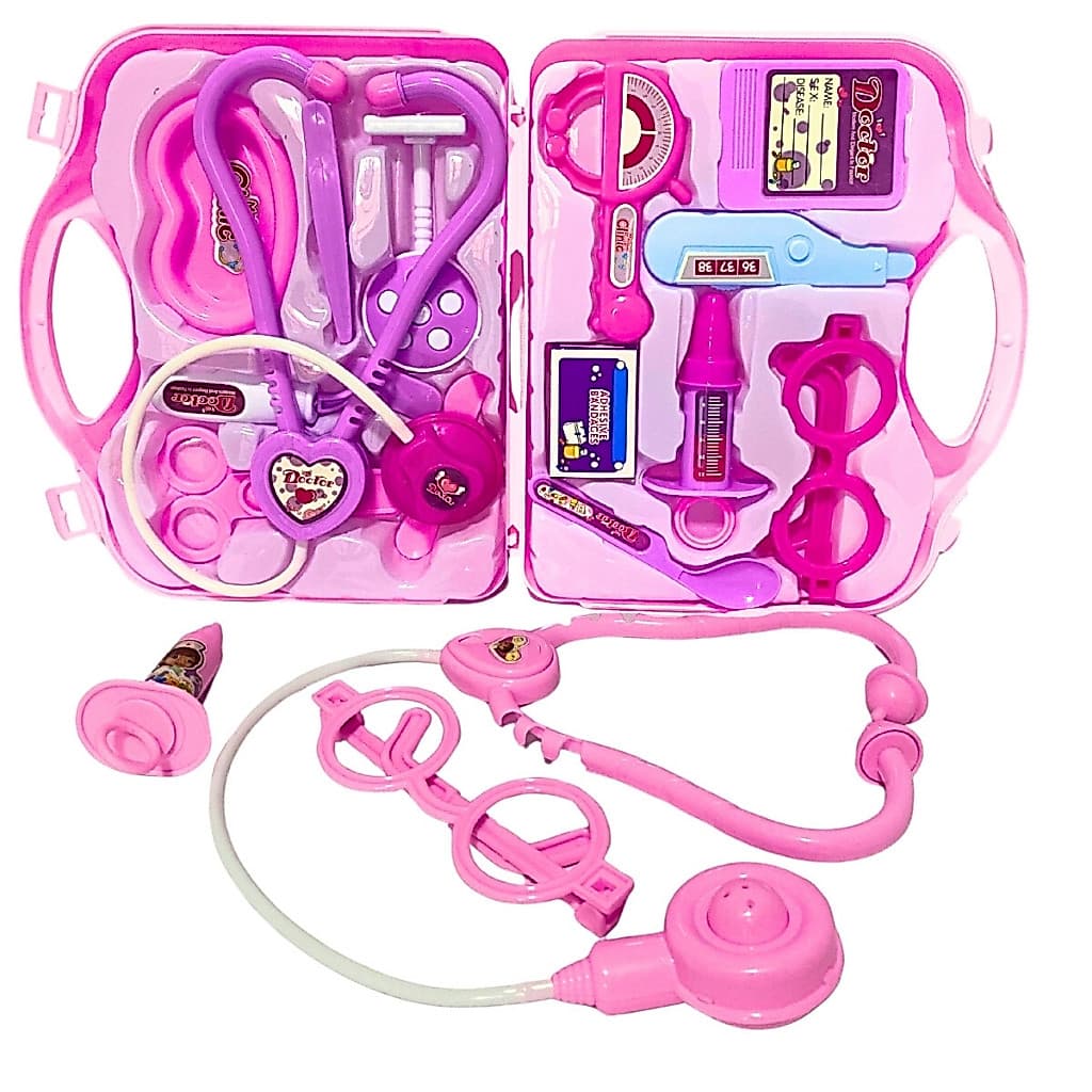 Kit Maleta Rosa Médica Doutora - Small Doctor Enfermeira Infantil Educativo Brinquedo Criança Menina