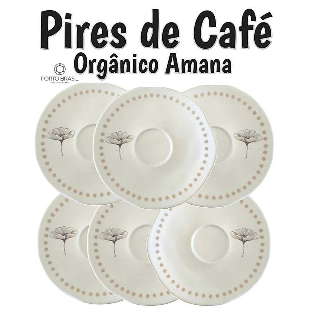 Pires Para Xícara de Café Orgânico Amana Jogo 2ª linha Porto Brasil 13cm Cerâmica Louças Decoração Porcelana Chá