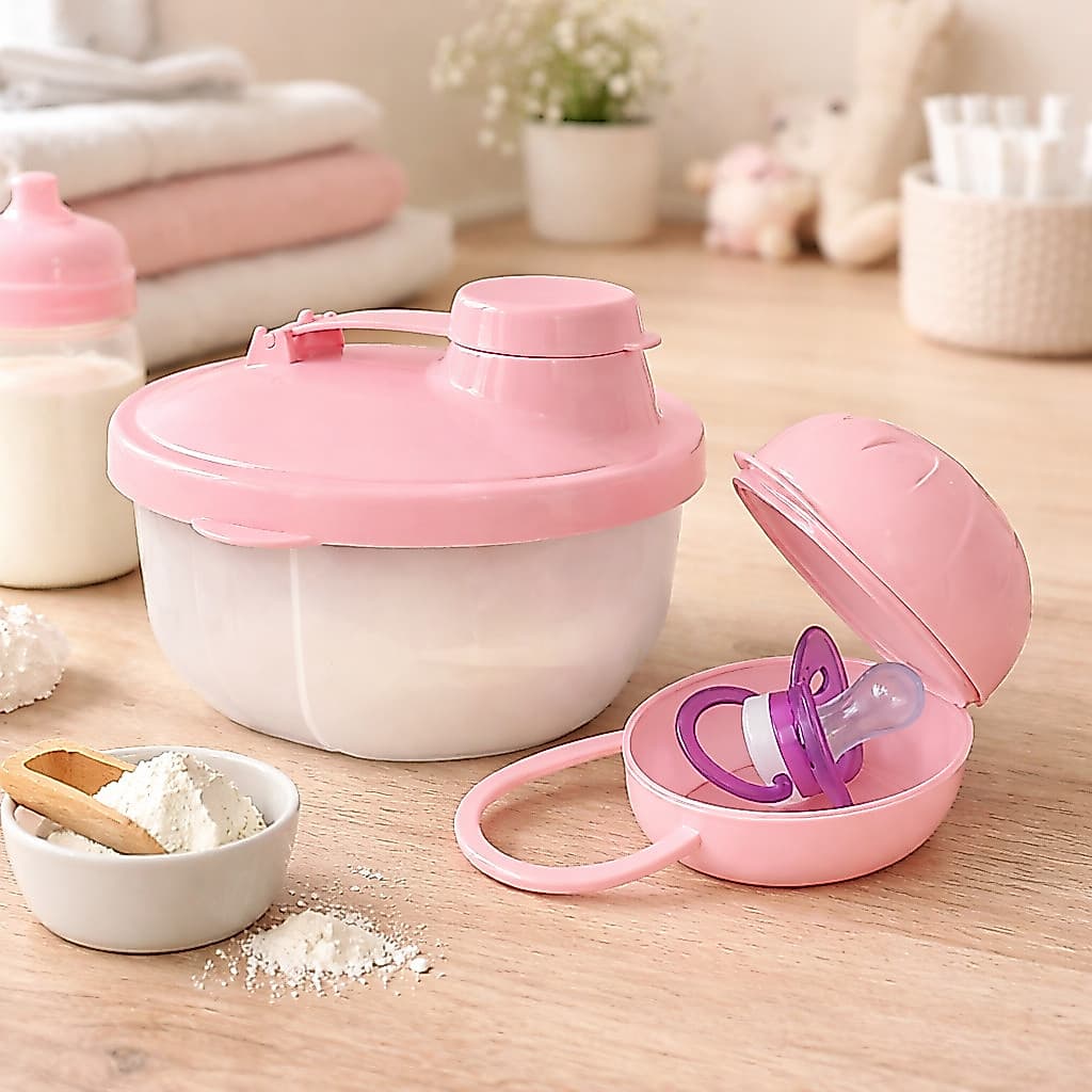 Kit Protetor De Chupeta Porta Chupeta Com Alça E Porta Leite Em Pó E Fórmula Infantil 3 Divisorias