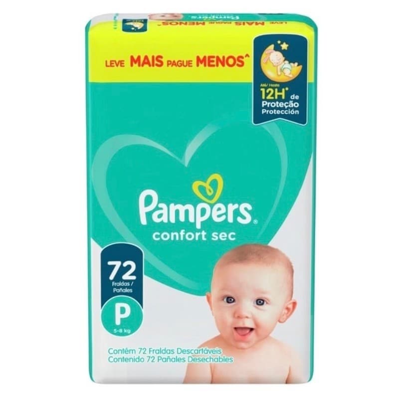 Fraldas Pampers Confort Sec Com Absorção Rápida