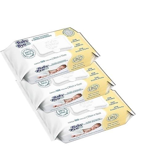 Lenços / Toalhinhas Umedecidas Kit Com 3 Pacotes RN- Baby Byn