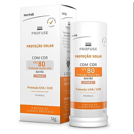 Protetor Solar Facial em Bastão Profuse FPS 80 Tom 2 Tom 3 14g