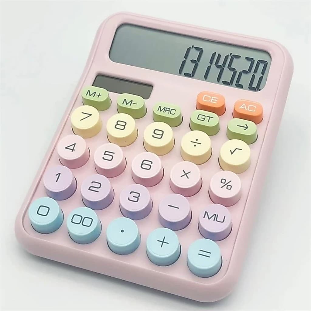 Calculadora Colorida Teclado Mecânico Morandi 12 Dígitos Mesa Escritório Escola Papelaria